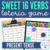 Spanish Sweet 16 Verbs Lotería BINGO Game Present Tense