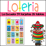 Mexican Loteria Spanish- La Escuela - Spanish Bingo Game The School