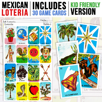 Preview of Loteria Mexicana | 30 Game Cards | Kid Friendly | Mexican Bingo