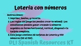 Juego de Lotería con Números (26 tarjetas y 100 números).