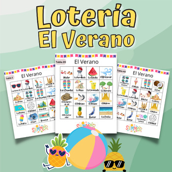 Preview of Lotería de El Verano - Summer Bingo (Spanish)