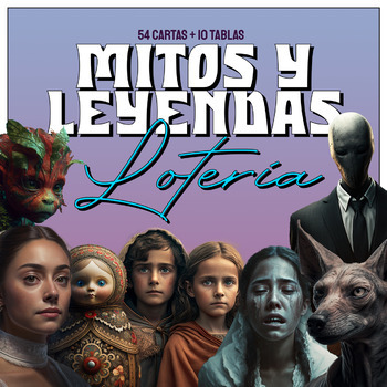 Preview of Lotería de Mitos y Leyendas (54 tarjetas + 10 tablas) (Español)