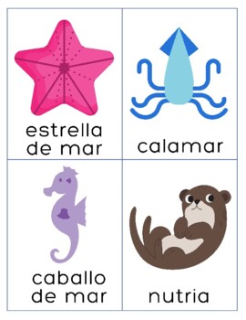 Loteria de animales marinos - ocean animals bingo en español by ...