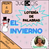 Lotería de palabras! El Invierno/ Winter Bingo words game 