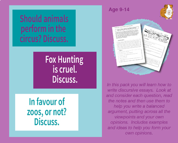 Preview of Lots Of Discursive Essays To Write: Pack 1 (9-14 years)