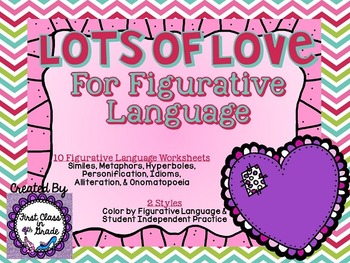 Preview of Lots of Love for Figurative Language (Valentine's Day Literary Device Unit)