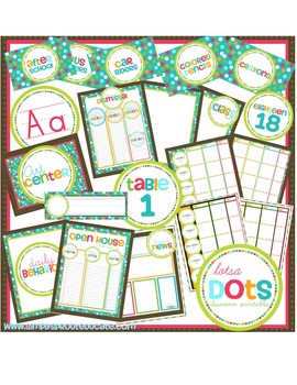 Preview of Lotsa Dots Classroom Printable Decorations for Back to School