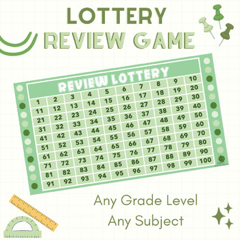 Preview of Lottery Game | Math Lottery | Review Game Slide | No Prep