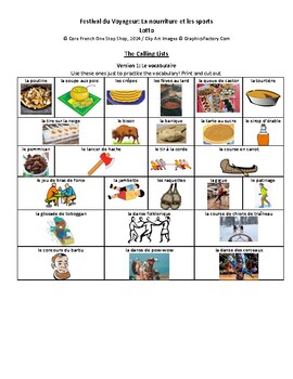 Preview of Lotto/Bingo: Festival du Voyageur Foods & Sports/Competitions (A Game)