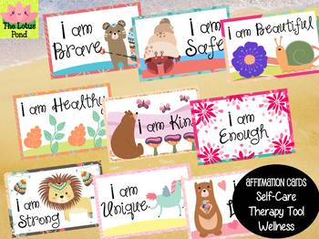 Preview of Lotus Cards - Affirmation Cards for Health and Healing - I AM Series - SET 1