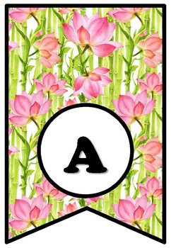Preview of Lotus, Spring, Summer, Pond, Tropical, Bulletin Board Pennant Letters, Decor