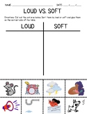 Loud vs. Soft Cut and Sort Worksheet - Music Centers