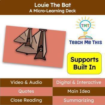 Preview of Louie The Bat Reading Passage and Activities