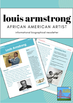 Preview of Louis Armstong Biography Newsletter | Nonfiction Reseach | Black History