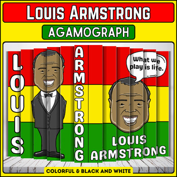 Preview of Louis Armstrong Agamograph Coloring Craft: Black History Month Activities