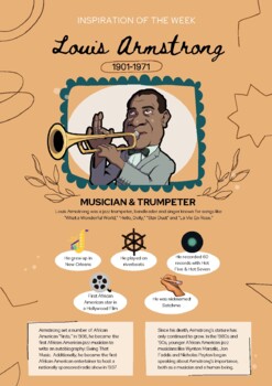 Louis Armstrong - Biography Poster by The Musical Me