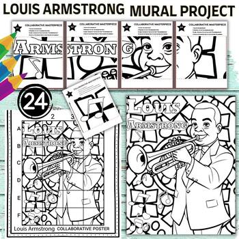 Preview of Louis Armstrong Collaboration Poster Mural project Black History Month Craft