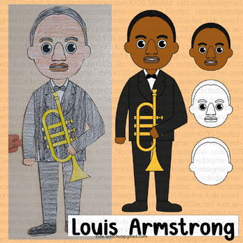 Preview of Louis  Armstrong Craft Black History Month Board Ballet Coloring Activities Art