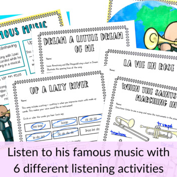 Louis Armstrong Printable Activities, Posters, Bulletin Board Set about ...