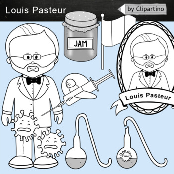 Preview of Louis Pasteur clipart bw