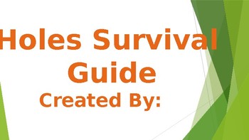 Preview of Louis Sachar Holes Project: Camper's Survival Guide