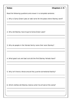 louis sachar holes worksheets by peter d teachers pay teachers