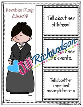 Louisa May Alcott Writing by Jill Richardson | Teachers Pay Teachers