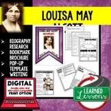 Louisa May Alcott Biography Research, Bookmark, Pop-Up, Wr