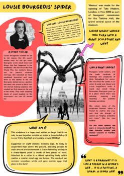 Preview of Louise Bourgeois' Spider Poster Set for Halloween Art Classroom Decor