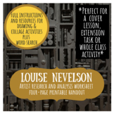 Louise Nevelson artist study research and analysis worksheet