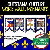 Louisiana Culture Word Wall Pennants, Louisiana History Word Wall