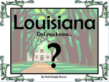 Preview of Louisiana: Did You Know? Social Studies Task Cards Grades 2 - 4