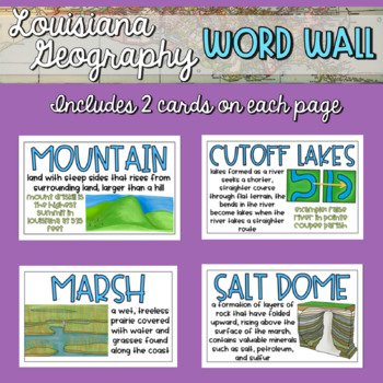 Louisiana Geography Word Wall - Ready to Print! by History from the Boot