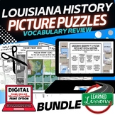 Louisiana History Picture Puzzle BUNDLE, Test Prep, Unit R