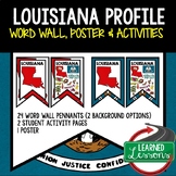 Louisiana History Word Wall, State Profile, Louisiana Activities