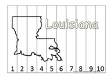Louisiana Number Sequence Puzzle.  Learn the States presch