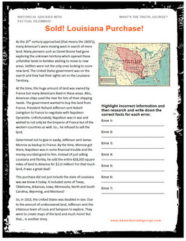 Preview of Louisiana Purchase Podcast Classroom Package! American History