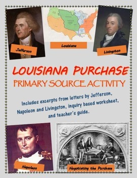 Preview of Louisiana Purchase primary source analysis activity