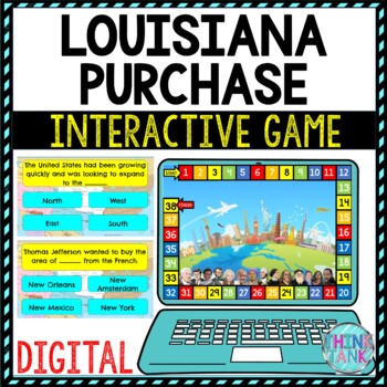 Preview of Louisiana Purchase Review Game Board | Digital | Google Slides | Lewis & Clark