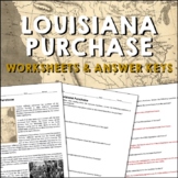 Louisiana Purchase Westward Expansion Reading Worksheets a