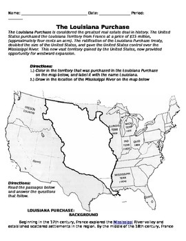 Louisiana Purchase and Lewis and Clark Handout by Danielle Keane