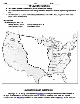 Louisiana Purchase map / Lewis and Clark reading | TpT