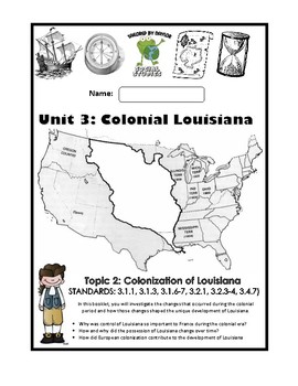 Preview of Louisiana Social Studies Booklet 13 - French and Spanish Influence