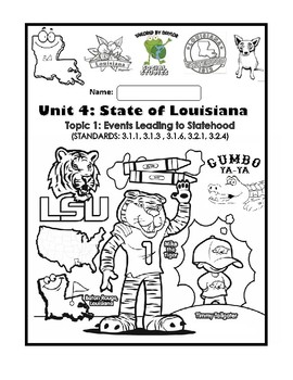 Preview of Louisiana Social Studies Booklet 15 - Events Leading To Statehood