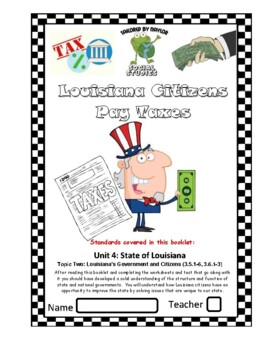 Preview of Louisiana Social Studies Booklet 17 - Louisiana's Citizens Pay Taxes