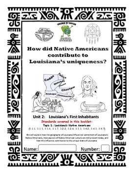 Preview of Louisiana Social Studies Booklet 8 - Louisiana's First Inhabitants