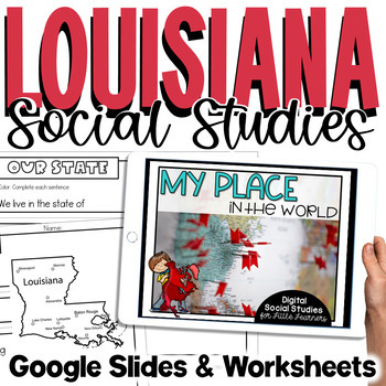 Preview of Louisiana Social Studies | Me On the Map | City, Parish, State, Country, Cont
