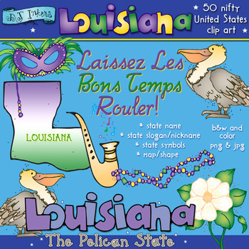 Preview of Louisiana State Symbols Clip Art Download