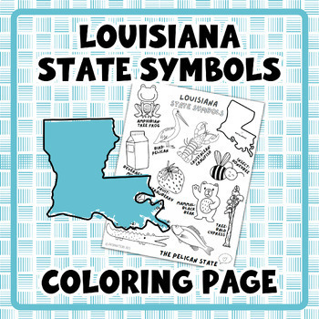 Preview of Louisiana State Symbols Coloring Page | for PreK and Kindergarten Social Studies