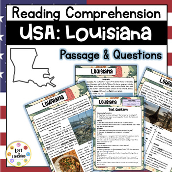 Preview of Louisiana || US States || Information Text Close Reading Comprehension